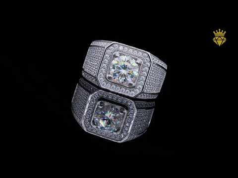 925 sterling silver Moissanite ring for men