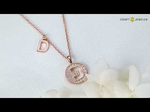 Initial alphabet D Moissanite pendant necklace