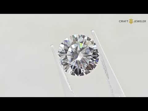 Round Hearts & Arrows Cut Moissanite Stone