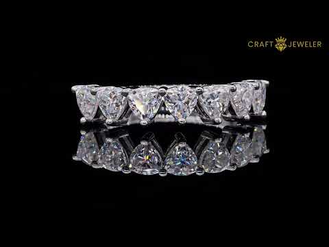 Trillion cut Moissanite anniversary wedding band