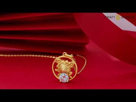 Goat of the Chinese Zodiac Moissanite pendant necklace