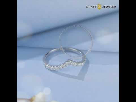 Half pave round cut Moissanite wedding band