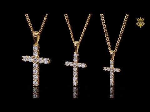 Classic round cut Moissanite cross pendant necklace