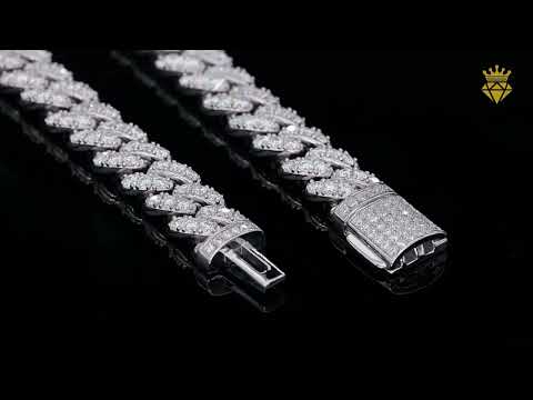 8mm width Moissanite Cuban link bracelet