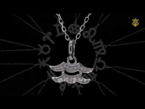 Aquarius of Zodiac signs Moissanite pendant necklace