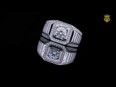 925 sterling silver Moissanite ring for men