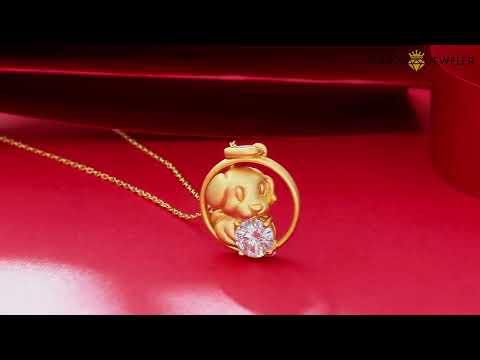 Dog of the Chinese Zodiac Moissanite pendant necklace