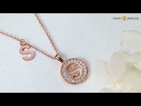 Initial alphabet S Moissanite pendant necklace