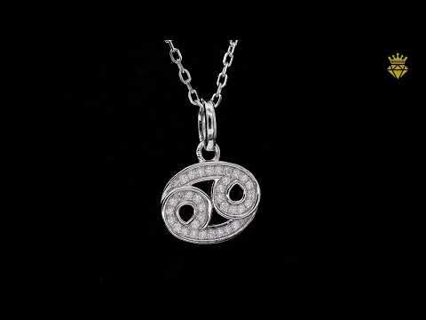 Cancer of Zodiac signs Moissanite pendant necklace