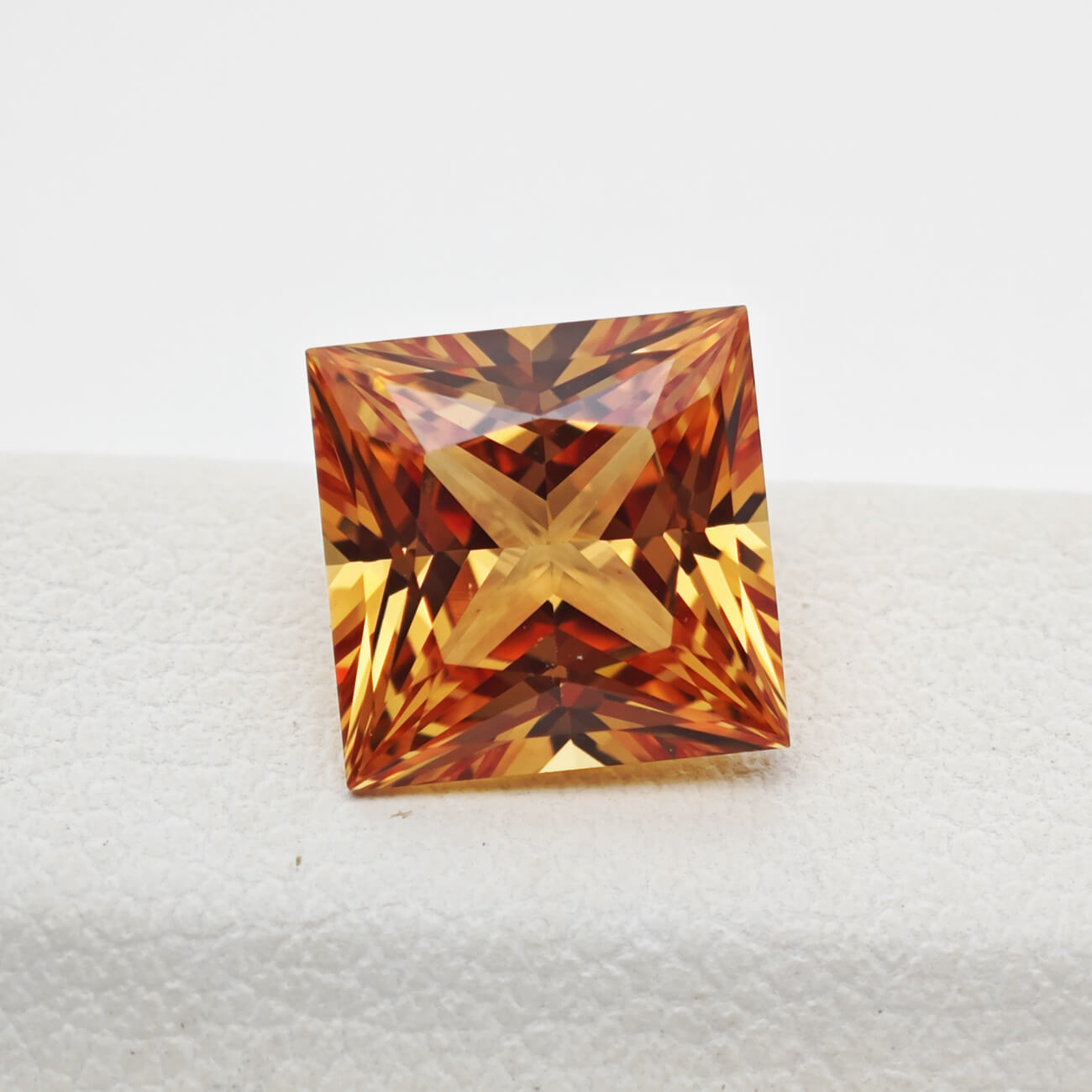 Princess Cut Lab Grown Orange Sapphire
