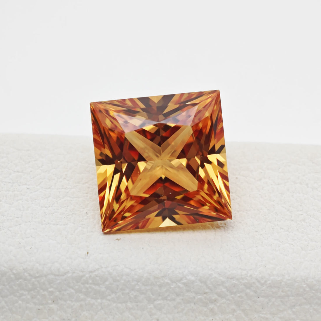 Princess Cut Lab Grown Orange Sapphire