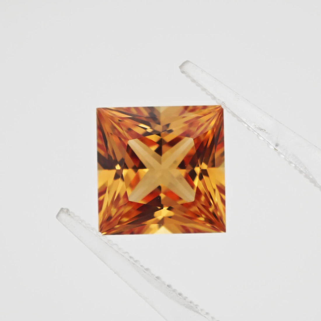Princess Cut Lab Grown Orange Sapphire